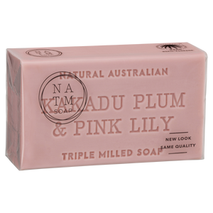 Kakadu Plum and Pink Lily 200g australian triple milled  soap bar
